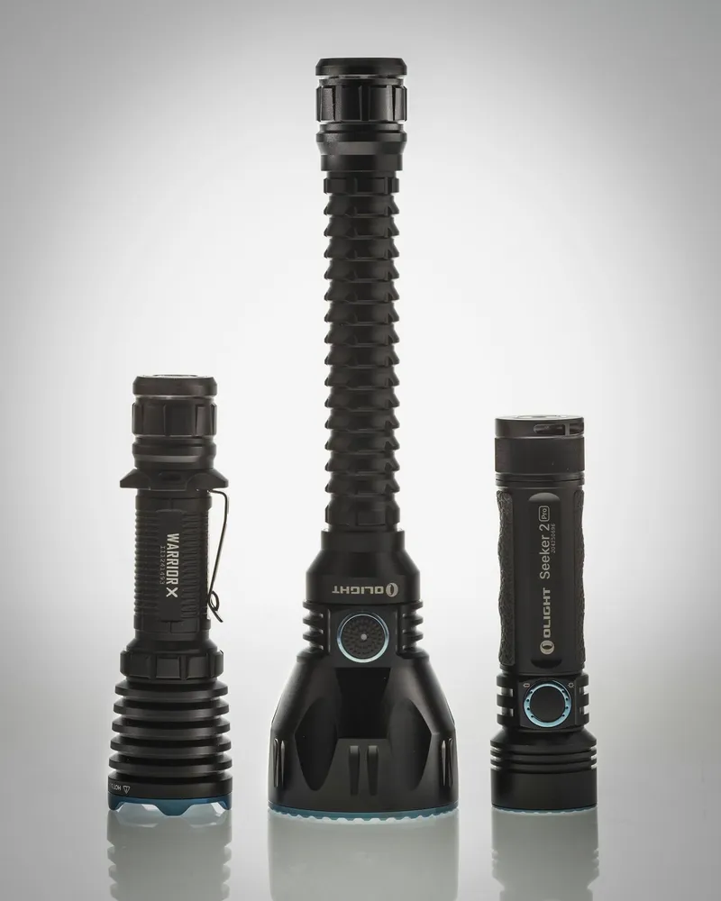 Three torches standing upright